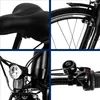 A collage of four close-up images of an e-bike, showing different parts of the bike. Produktbild-Vorschau