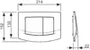 Technical drawing with dimensions of a toilet flush plate. Produktbild-Vorschau
