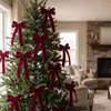 12x Burgunderrote Samtschleifen Weihnachtsbaum Deko Produktbild-Vorschau 5
