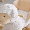 Close-up of a white plush sheep rocking toy for children. Produktbild-Vorschau