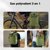 Wiltec Sacoche sac à dos étanche pour porte-bagages olive – Voir les images du produit 5