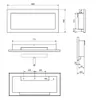 Technical drawing with dimensions of a bioethanol fireplace. Produktbild-Vorschau