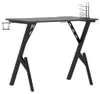 vidaXL Gaming-Schreibtisch mit Y-Gestell Schwarz 90x60x75 Produktbild-Vorschau 5