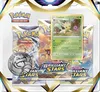 A Pokemon Brilliant Stars blister pack containing booster packs, a coin, and a Leafeon card. Produktbild-Vorschau