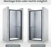 SONNI Schuifdeur voor douche, 70x195 cm, veiligheidsglas Productafbeelding-voorbeeld 3