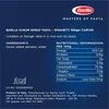 The image shows the back of a pasta box with nutritional information and ingredients. Podgląd zdjęcia produktu