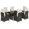 vidaXL 7-tlg. Garten-Essgruppe mit Kissen Schwarz Poly Produktbild-Vorschau 1