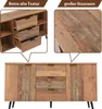 Collage of a rustic wooden sideboard with close-ups of its texture and drawer space. Anteprima dell’immagine prodotto