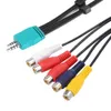 A close-up shot of a set of AV cables with RCA connectors and a 3.5mm and 2.5mm jack connector. Anteprima dell’immagine prodotto