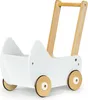 A white wooden doll stroller on a white background. Produktbild-Vorschau