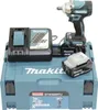 A Makita cordless impact wrench kit with charger and batteries, displayed on its carrying case. Produktbild-Vorschau