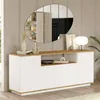 Dmora Credenza Aziz 44.5x180x75h cm Bianco, Apertura Anteprima dell’immagine prodotto 2