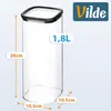 Vilde | Sklenená dóza 1,8 l - Štvorcová dóza na potraviny Náhľad obrázku produktu 4