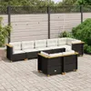 vidaXL 8-tlg. Garten-Sofagarnitur mit Kissen Schwarz Poly Produktbild-Vorschau 2
