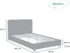 Letto singolo grande completo in tessuto con giroletto Anteprima dell’immagine prodotto 7