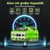 A battery pack with protective features and a gauge indicating battery capacity. Produktbild-Vorschau