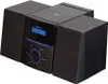 A black compact stereo system with two speakers, a CD player, and a digital display. Náhled obrázku produktu