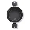 A top-down view of a black cooking pot with two handles, set against a white background. Podgląd zdjęcia produktu