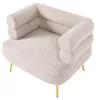 BELIANI Sessel Beige aus Stoff mit Goldenen Beinen Produktbild-Vorschau 5