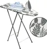 An ironing board with folded shirts and an iron on it, set against a white background. Podgląd zdjęcia produktu