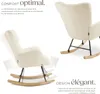 Fauteuil à bascule TORVE rembourré - Bouclé beige Voir les images du produit 3