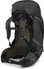 The back view of a black Osprey Atmos AG 65 L/XL outdoor backpack. Produktbild-Vorschau
