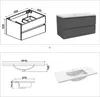 100 cm Badmöbel-Set Unterschrank mit Mineralguss waschtisch Produktbild-Vorschau 7