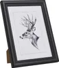 A black picture frame with a drawing of a deer inside, displayed on a white background. Produktbild-Vorschau