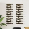 Two black metal wine racks mounted on a white wall, each holding multiple wine bottles. Náhľad obrázku produktu
