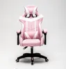 A pink and white gaming chair is shown against a white background. Produktbild-Vorschau