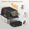Katzenklo Edelstahl, XXL Katzentoilette,  Schwarz Produktbild-Vorschau 6