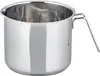 A close-up studio shot of a stainless steel pot with a handle. Náhled obrázku produktu