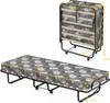A folding bed shown in both its folded and unfolded states with dimensions indicated. Náhľad obrázku produktu