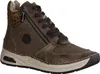 A single brown high-top sneaker with leopard print accents and a zipper closure, shown from a side view against a white background. Produktbild-Vorschau