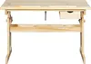 A wooden desk with a drawer, shown from the front. Produktbild-Vorschau