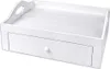 Schramm® Tee Tablett Serviertablett weiss mit Schublade ca. Produktbild-Vorschau 1