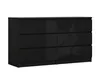 A black dresser with six drawers against a white background. Náhled obrázku produktu