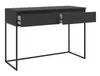 A black desk with two drawers, one partially open, on a white background. Anteprima dell’immagine prodotto