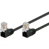 goobay Patchkabel Cat 5e U/UTP 2 x 90° gewinkelt schwarz Produktbild-Vorschau 1