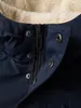 Lange herenparka met bontvoering - Marineblauw Productafbeelding-voorbeeld 11
