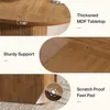 Close-up shots of a wooden table highlighting its features. Podgląd zdjęcia produktu