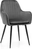 A single gray upholstered chair with black legs, shown from a three-quarter view against a white background. Produktbild-Vorschau