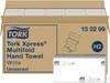 A cardboard box containing multiple packs of Tork Xpress Multifold Hand Towels. Podgląd zdjęcia produktu