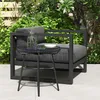 Gartentisch Boho-Stil Outdoor Beistelltisch, PE-Rattan, Produktbild-Vorschau 4