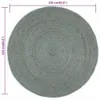vidaXL Tappeto in juta fatto a mano, rotondo, 210 cm, verde Anteprima dell’immagine prodotto 5