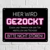 Hier wird gezockt Metallschild XXL in 28x38 cm für Gamer in Produktbild-Vorschau 2