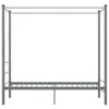 vidaXL Letto a baldacchino in metallo grigio 90x200 cm Anteprima dell’immagine prodotto 2