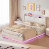 UnboxG Polsterbett 140×200 cm in Weiß – Stauraumbett mit Produktbild-Vorschau 2