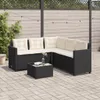 vidaXL Gartensofa in L-Form mit Tisch und Kissen Schwarz Produktbild-Vorschau 2