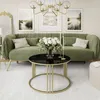 Runder Couchtisch LORI GLASS mit goldenem Gestell, Gold Produktbild-Vorschau 1